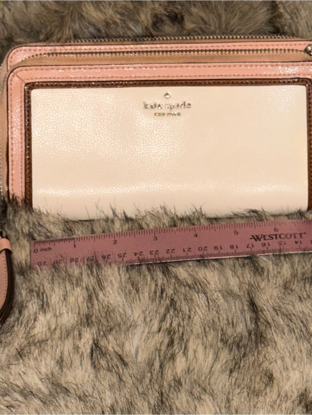 kate spade Pink and Cream Zip Around Wallet